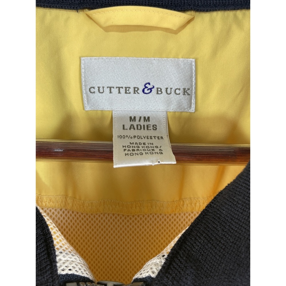 Cutter & Buck Womens Medium Yellow Gulf Long Sleeve Windbreaker - Picture 3 of 8